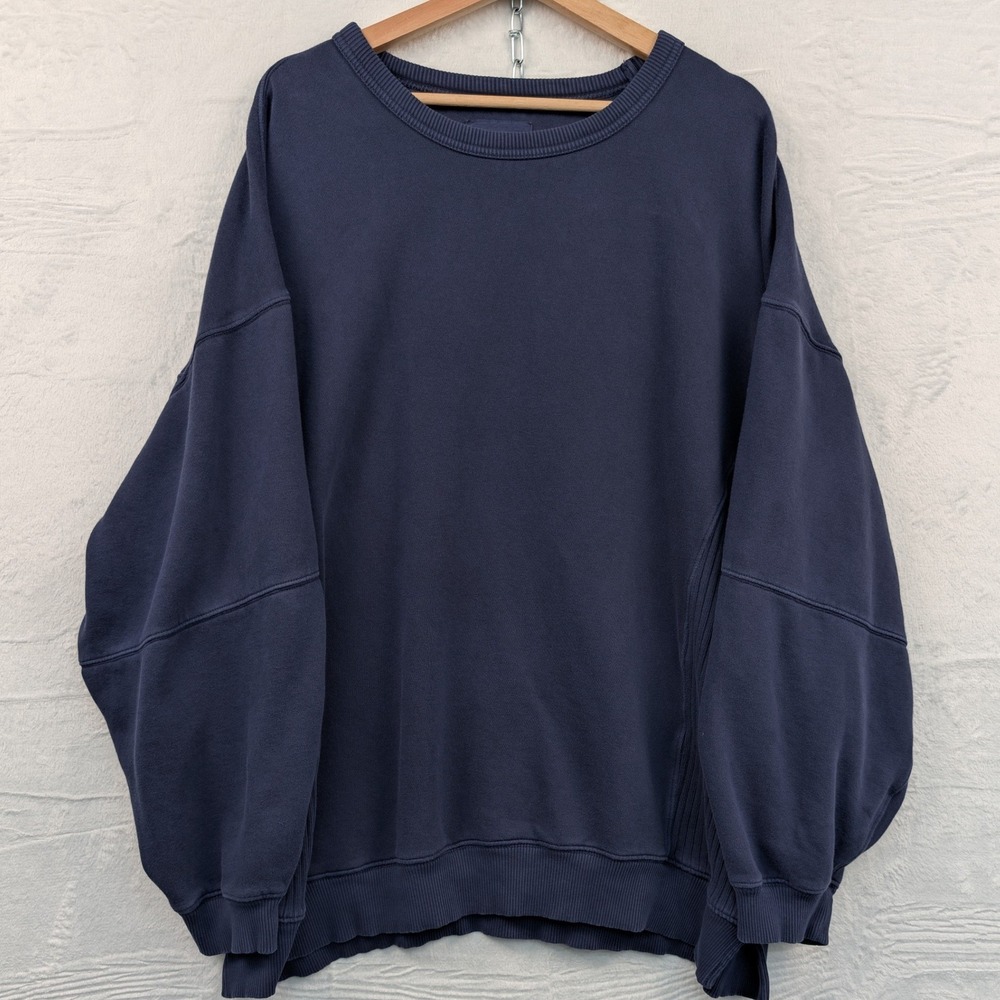 Aerie Sweatshirt Women's XL Navy Blue Oversized Minimalist Loungewear Boxy